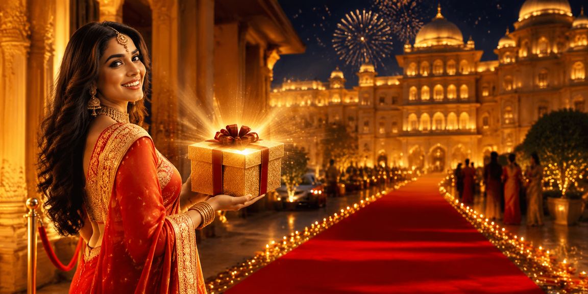 Woman placing cricket bet on mobile with saree in India